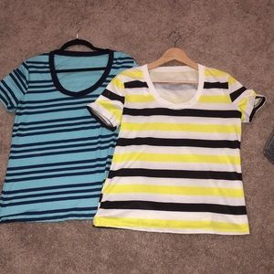 (2) scoop neck t-shirts.